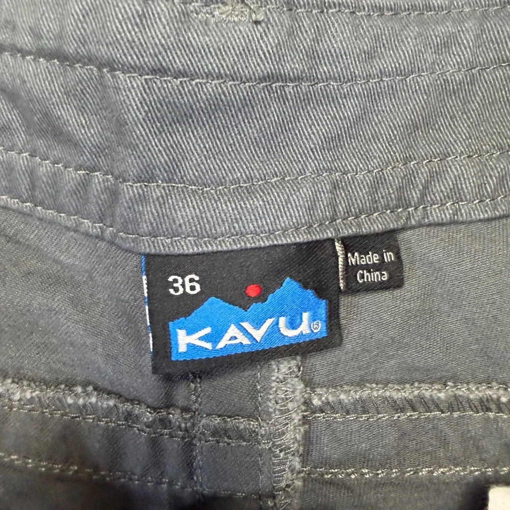 Kavu Mens 36 Shorts Gray Cotton Twill Outdoor Hiking Casual 5-Pocket Charcoal